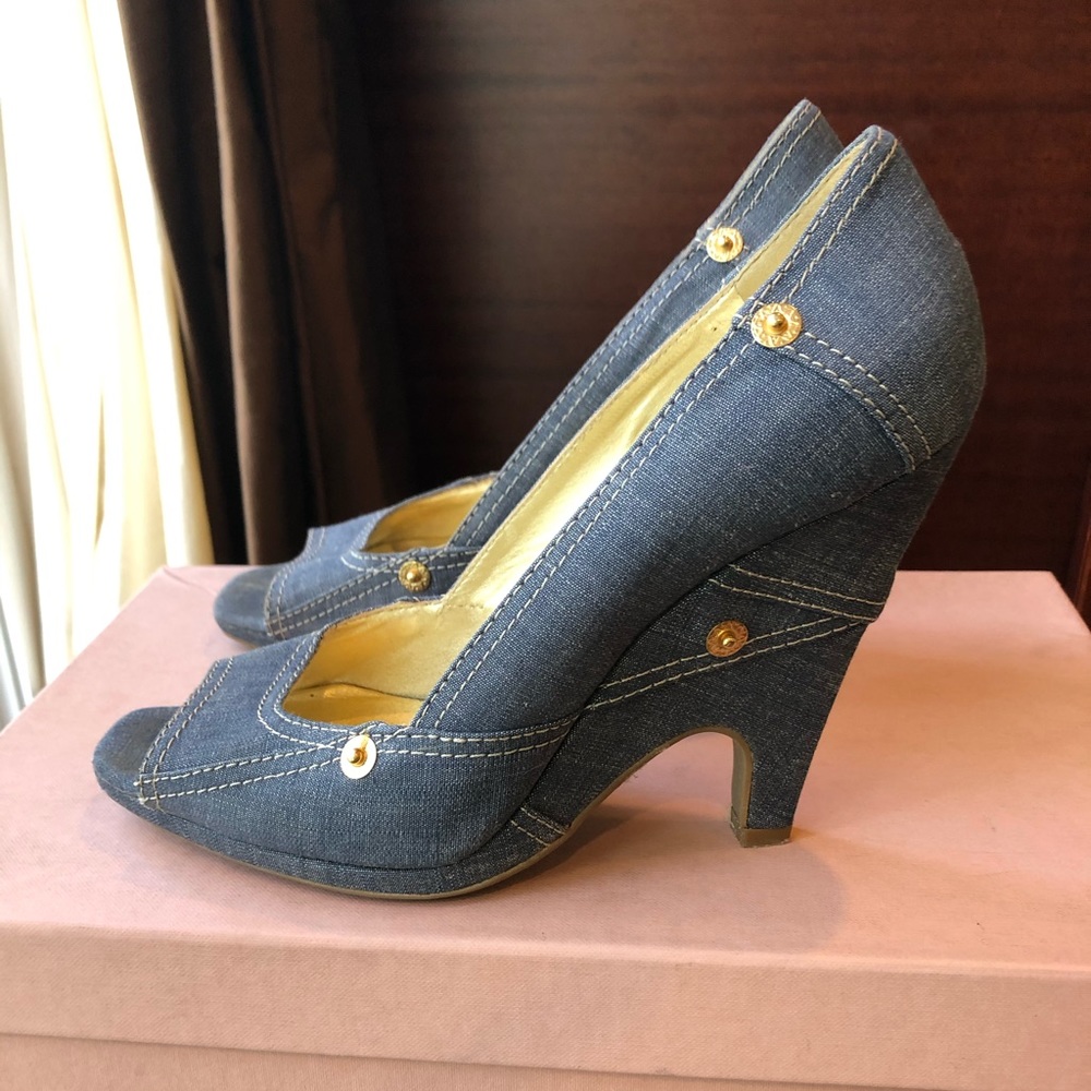 Mui Mui Denim Fabric heels